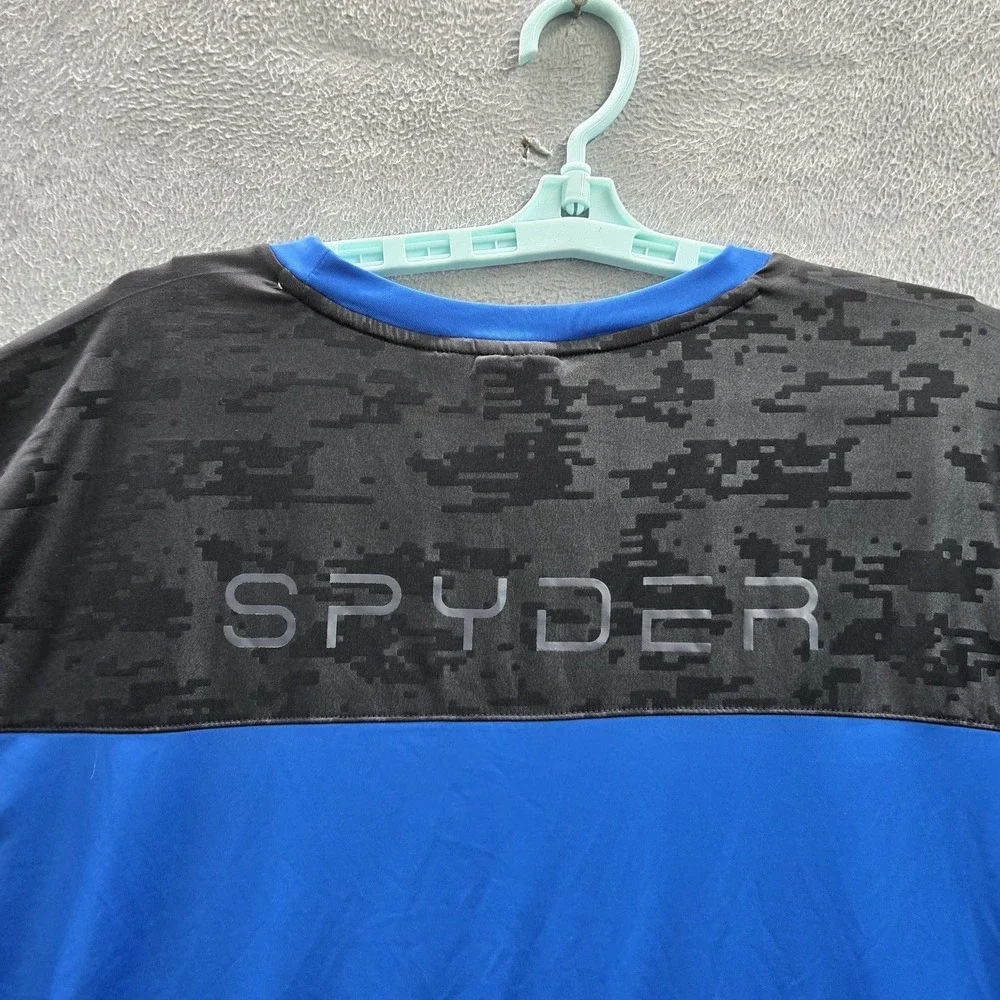 Spyder Men Shirt XXL Blue Spider Logo Embroidery Camouflage‎